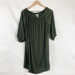 H&M Women’s Olive Green Off-Shoulder Dress